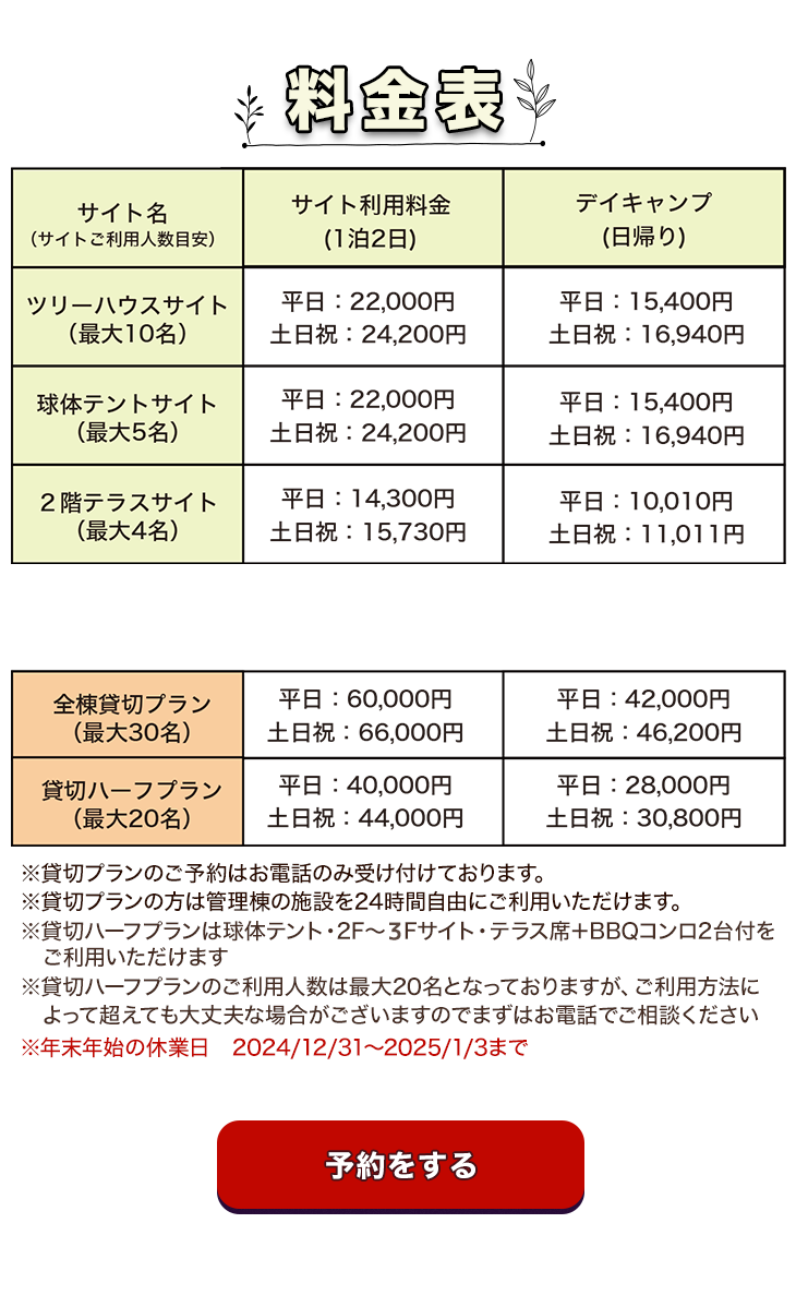 料金表