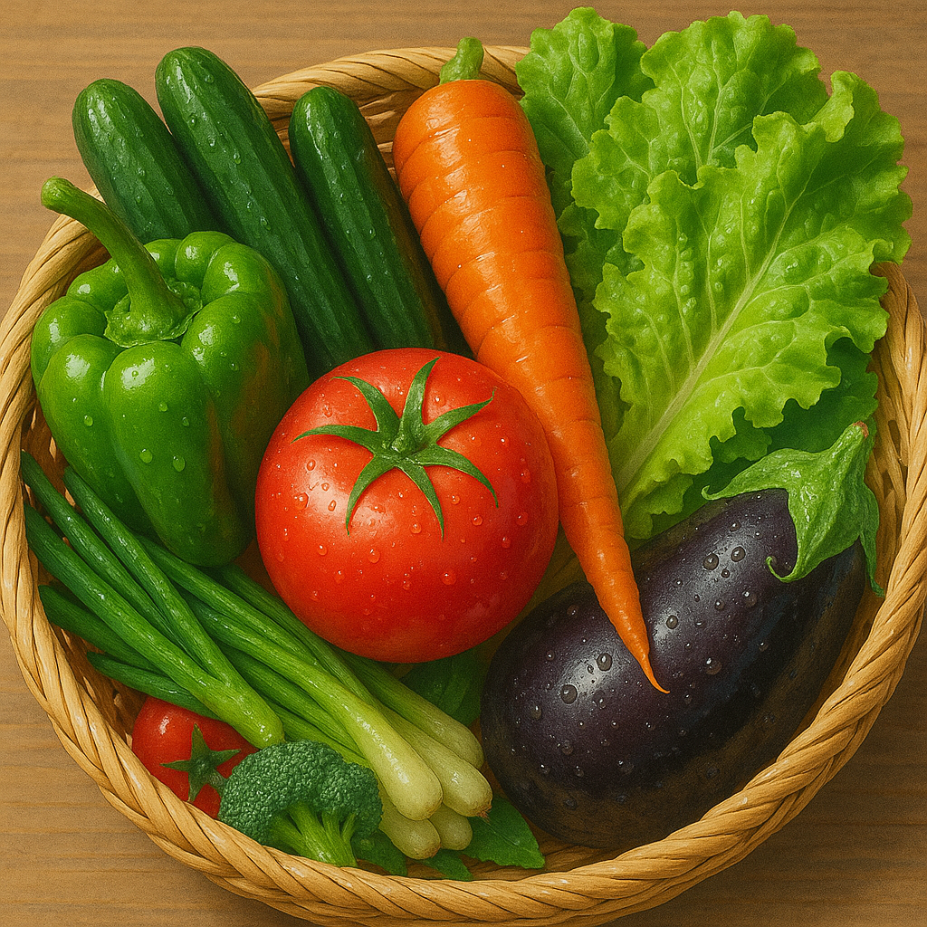 みずみずしい野菜の画像