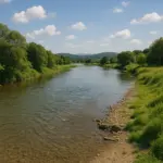 自然豊かな場所を流れる川