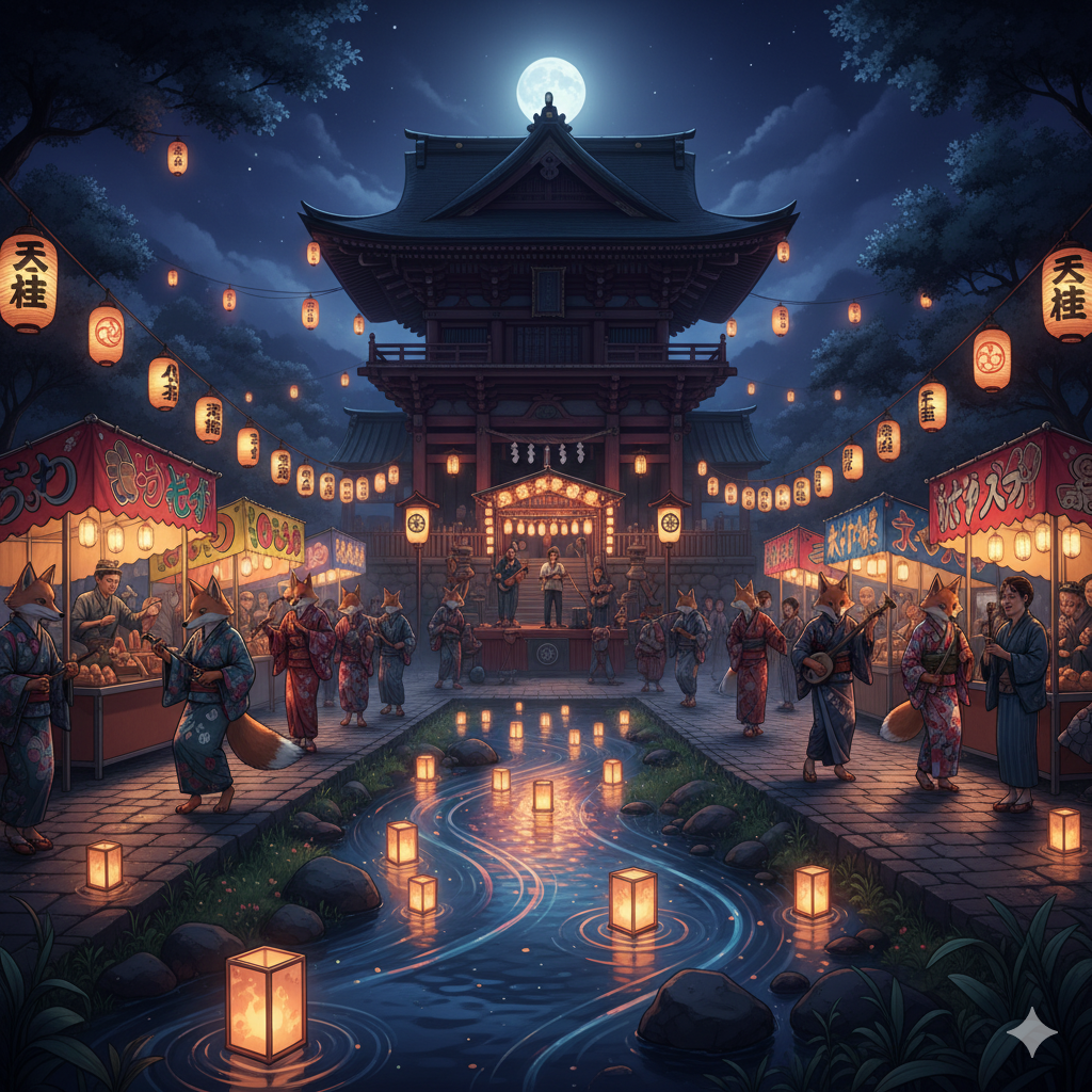 幻想的なお祭りの画像